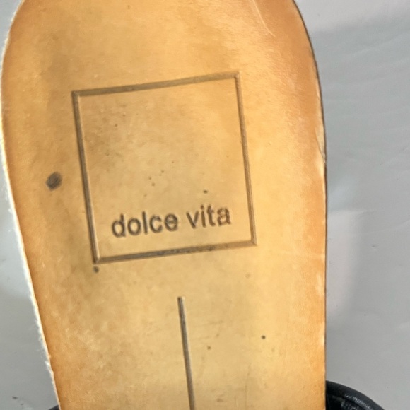 Dolce Vita Women’s Black Leather Slide Sandals, Size 7.5M, Block Heel - Picture 5 of 9